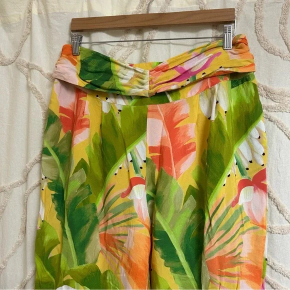 Farm Rio x Anthropologie Vibrant Tropical Banana Print Balloon Pants Size Large - Picture 7 of 16